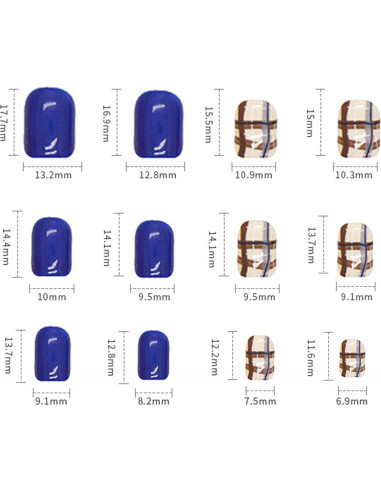 Uñas Postizas Cortas Coffin Onsdag - 24 Piezas Reutilizables