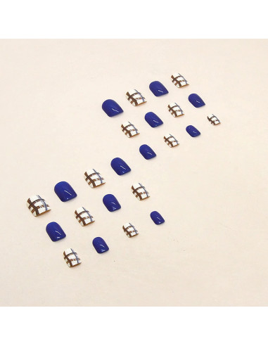 Uñas Postizas Cortas Coffin Onsdag - 24 Piezas Reutilizables