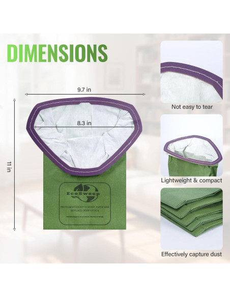 Paquete de 12 bolsas de filtro Genérico 107314 para ProTeam 6 QT