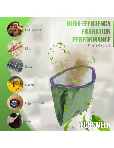 Paquete de 12 bolsas de filtro Genérico 107314 para ProTeam 6 QT