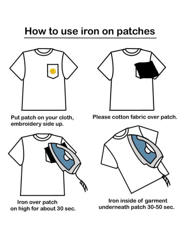 Conjunto de 2 Parches Bordados Bulldog Francés 4x6 cm