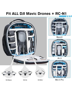 Funda de Mochila de Viaje Lykus M1 para Drones DJI Mavic/Air/Mini 2