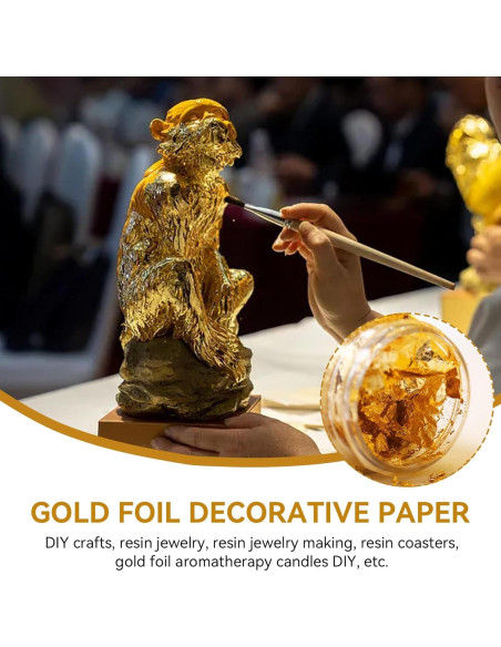 4 Botellas de 5g Copos de Oro Beufee para Decoración