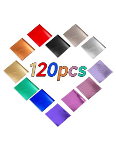 Hojas de Oro Multicolor 120 Piezas 8x8.5 cm para Decoración