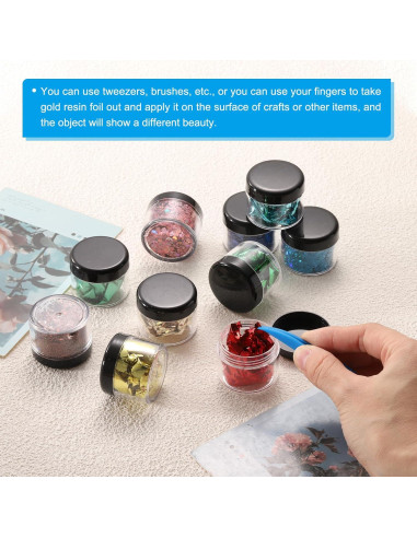 Hojuelas de Oro PATIKIL para Resina 10 Botellas 10g Turquesa