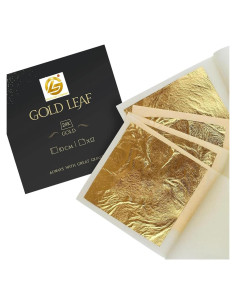 Hojas de Oro Comestibles 24K 25 Pcs para Decorar Pasteles