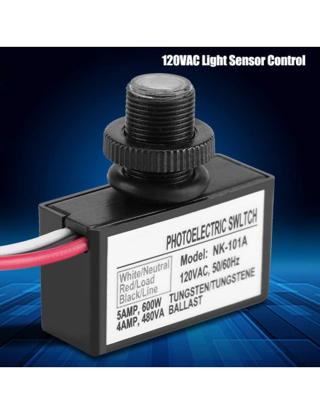 Interruptor Fotoeléctrico Alvinlite NK-101A 120VAC Sensor Luz