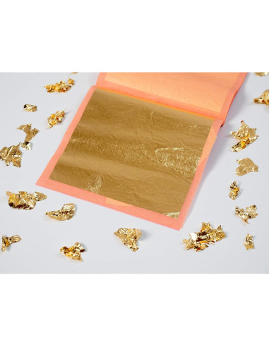 Hojas de Oro Comestible Slofoodgroup 24K - 5 Páginas 8x8cm