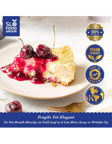 Hojas de Oro Comestible Slofoodgroup 24K - 5 Páginas 8x8cm