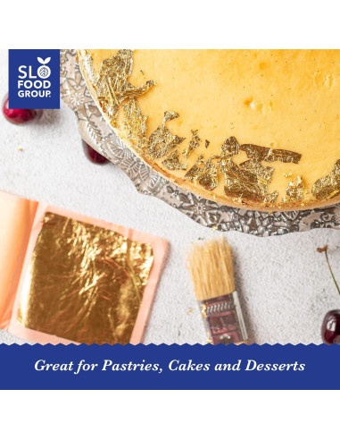 Hojas de Oro Comestible Slofoodgroup 24K - 5 Páginas 8x8cm