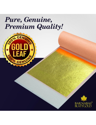 Hoja de Oro 24K Barnabas Blattgold - 25 Hojas Transferencia