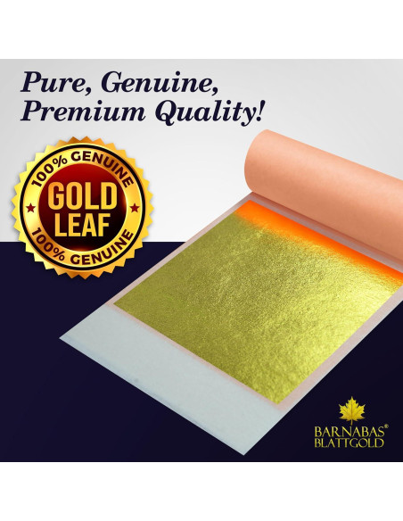 Hoja de Oro 24K Barnabas Blattgold - 25 Hojas Transferencia