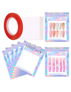 Set 200 Bolsas Empaque Uñas Holográficas SUEolmo Pequeñas
