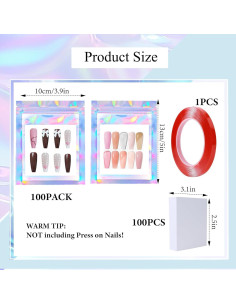 Set 200 Bolsas Empaque Uñas Holográficas SUEolmo Pequeñas 2