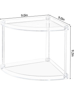 Estante de Esquina Acrílico Transparente Yieach 2 Niveles 23.37 cm 2