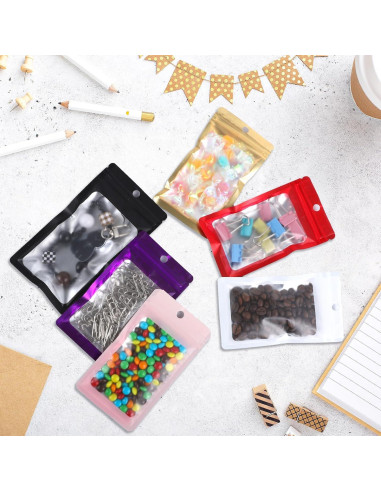 Paquete de 200 Bolsas Mylar Reutilizables MSBS 8x14cm Dorado