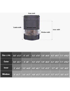 Bolsas Mylar Reutilizables 10x15 cm Olores 120pcs ODDIER 2