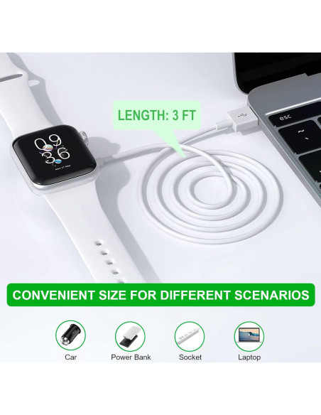 Cable de Cargador Magnético para Apple Watch 1M - Carga Rápida