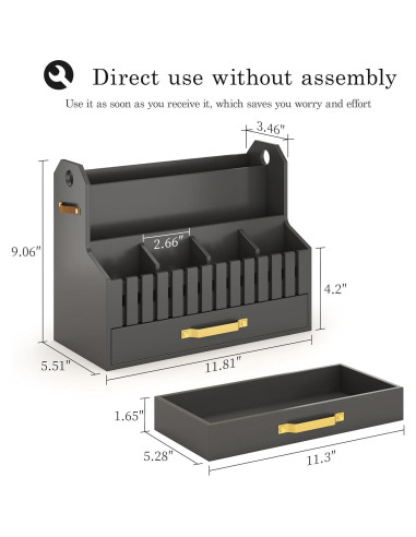 Organizador de Correo de Bambú Wisuce Essentials Negro 1 Cuenta