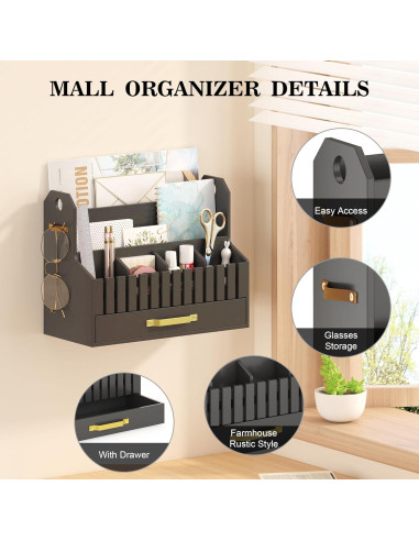 Organizador de Correo de Bambú Wisuce Essentials Negro 1 Cuenta