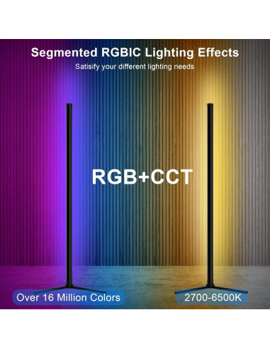 Lámpara de Suelo LED IODOO RGB con Control APP y Remoto