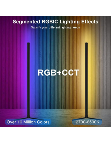 Lámpara de Suelo LED IODOO RGB con Control APP y Remoto
