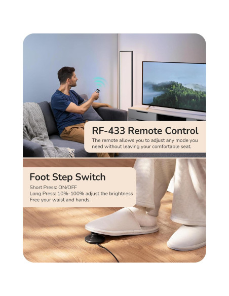 Lámpara de Pie LED EDISHINE Rectangular 146.8 cm Regulable