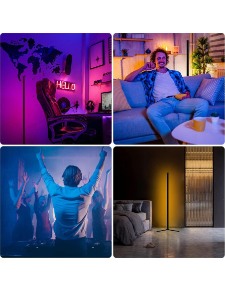 Lámpara de Suelo LED IODOO RGB con Control APP y Remoto