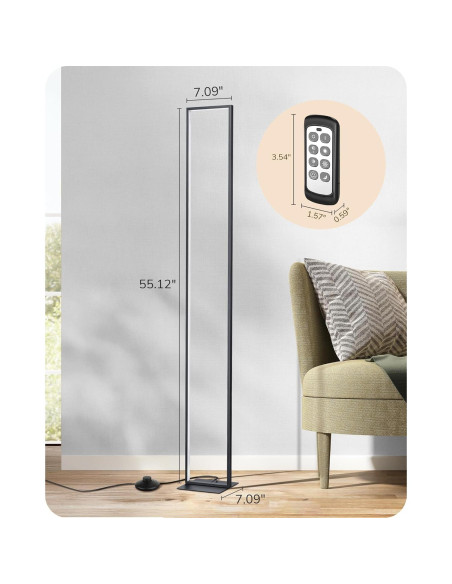 Lámpara de Pie LED EDISHINE Rectangular 146.8 cm Regulable