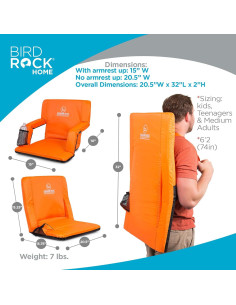Silla de Estadio Reclinable Stadium Boss Naranja 6 Posiciones 2