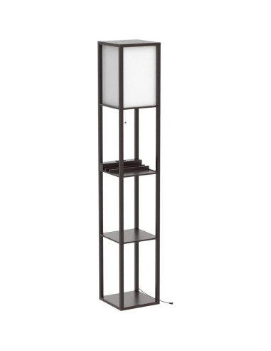 Lámpara de Estante LED 3-en-1 SHINE HAI Marrón con USB y Toma