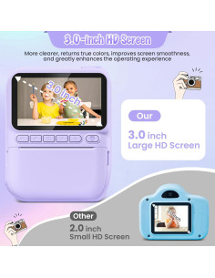 Cámara Instantánea Gofunly H2 32MP 3.0" para Niños Púrpura 2