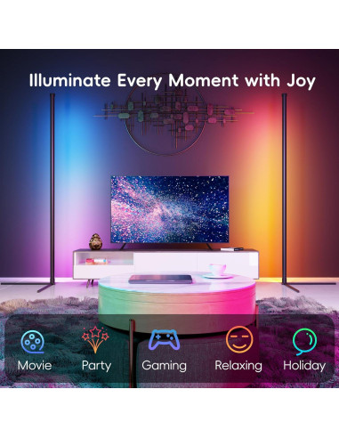 Lámpara de Pie LED RGB Inteligente 155cm 2 Paquete - Ledionova