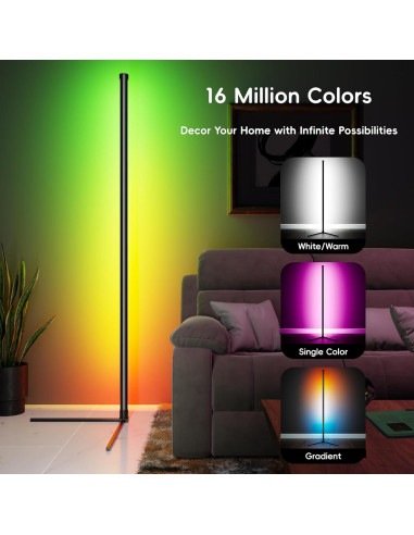 Lámpara de Pie LED RGB Inteligente 155cm 2 Paquete - Ledionova