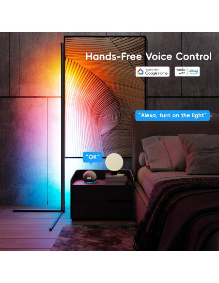Lámpara de Pie LED RGB Inteligente 155cm 2 Paquete - Ledionova Lámpara de Pie LED RGB Inteligente 155cm 2 Paquete - Ledionova