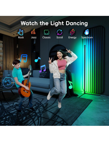 Lámpara de Pie LED RGB Inteligente 155cm 2 Paquete - Ledionova