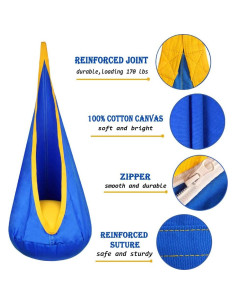 Silla Colgante Pod para Niños Funny Game 150x70 cm Azul 2