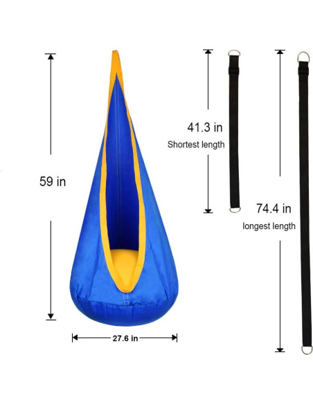 Silla Colgante Pod para Niños Funny Game 150x70 cm Azul