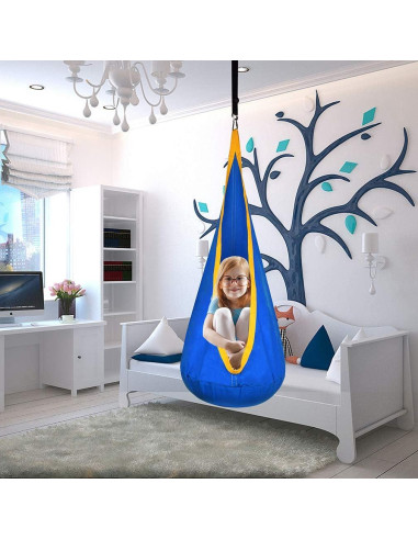 Silla Colgante Pod para Niños Funny Game 150x70 cm Azul