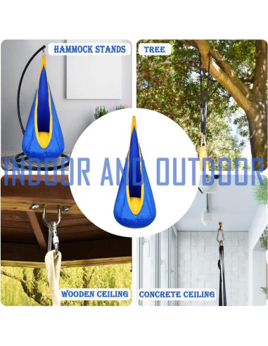 Silla Colgante Pod para Niños Funny Game 150x70 cm Azul