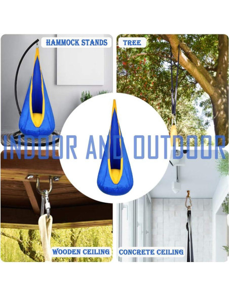 Silla Colgante Pod para Niños Funny Game 150x70 cm Azul