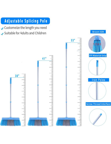 Juego de Escoba y Recogedor YONILL - Acero Inoxidable, 132 cm