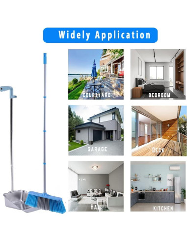 Juego de Escoba y Recogedor YONILL - Acero Inoxidable, 132 cm