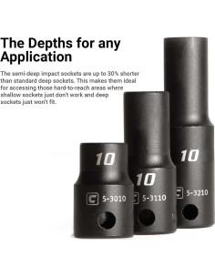 Juego de Enchufes de Impacto 3/8" Capri Tools 45 Piezas 8-22 mm 2