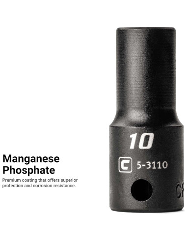 Juego de Enchufes de Impacto 3/8" Capri Tools 45 Piezas 8-22 mm