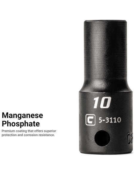 Juego de Enchufes de Impacto 3/8" Capri Tools 45 Piezas 8-22 mm