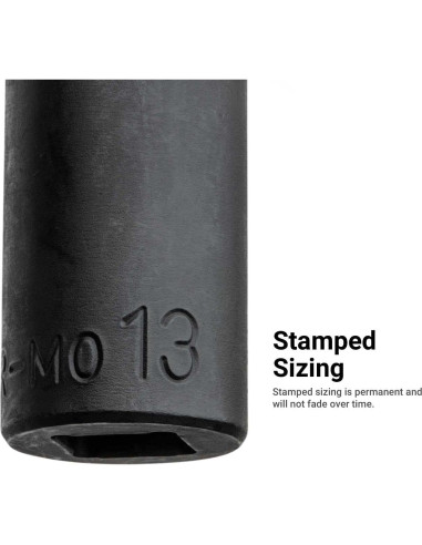 Juego de Enchufes de Impacto 3/8" Capri Tools 45 Piezas 8-22 mm