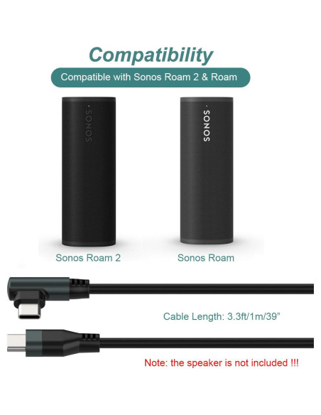 Cable de Carga USB Kissmart para Sonos Roam 1m
