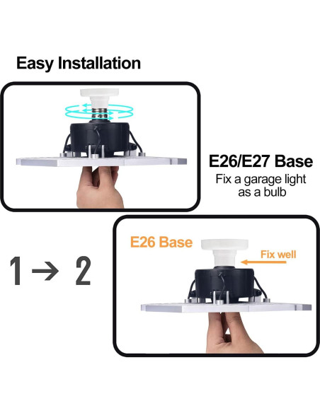 KERNOWO Luz de Garaje LED 140W 18500 Lúmenes 6000K E26