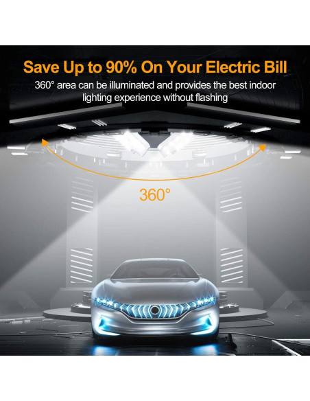 KERNOWO Luz de Garaje LED 140W 18500 Lúmenes 6000K E26